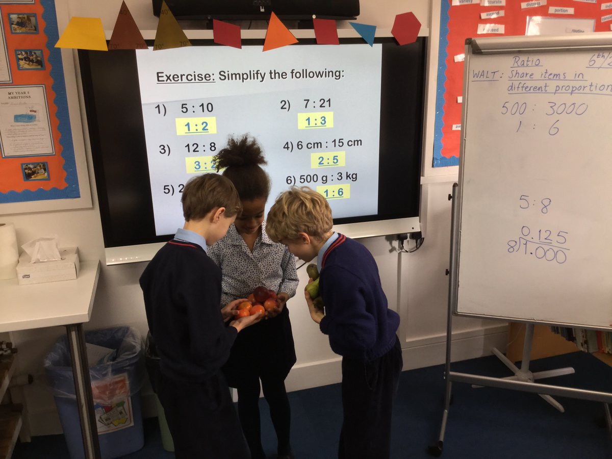 prospecths's tweet photo. In Year 5, the children have been using fruit to demonstrate how to share items! #PHS #Ratio #SplitItUp #AddTheParts #DivideByTheTotalNumberOfParts #Multiply #BobsYourUncle https://t.co/llNvWfkGF0