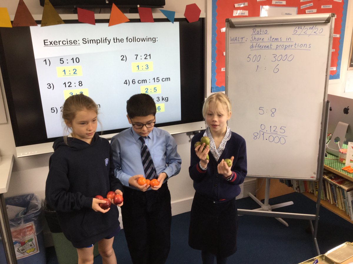 prospecths's tweet photo. In Year 5, the children have been using fruit to demonstrate how to share items! #PHS #Ratio #SplitItUp #AddTheParts #DivideByTheTotalNumberOfParts #Multiply #BobsYourUncle https://t.co/llNvWfkGF0