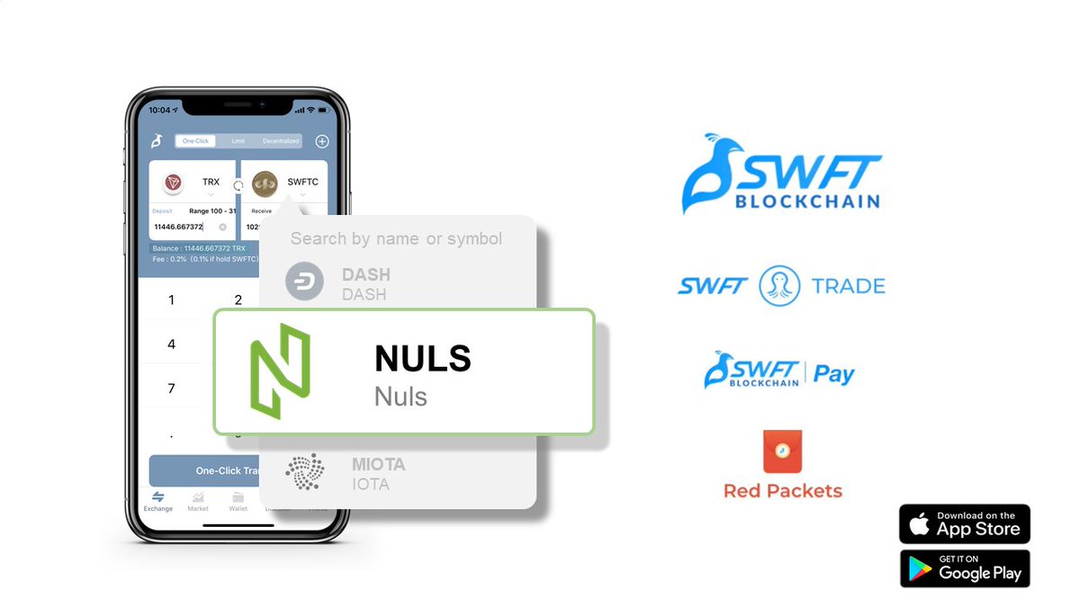 SwftCoin's tweet photo. @Nuls  is available now on #SWFTBlockchain

You can now:
💱 Swap
🐙 Trade #SWFTOctopusTrade
💳 Pay #SWFTPay
🧧 Share them in Red Packets
&amp; more!

Try it👇
🍏https://t.co/KeKe5xPDQf
🤖https://t.co/DZHMNb2XI8
🌐https://t.co/qv7yOElXCU https://t.co/xO1jtywmfm