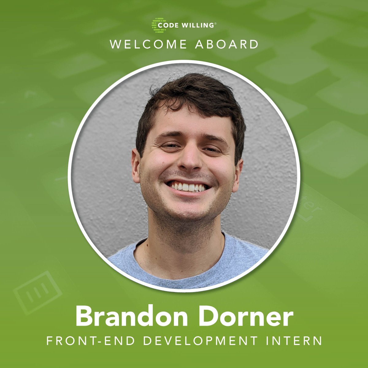 codewilling's tweet image. We would like to welcome our new Front-End Development Intern, Brandon Dorner! We are excited to have Brandon on our team and look forward to the company's success with him!
#careers #NowHiring #job #jobsearch #jobs #career #dev #devjobs #fintech #batonrouge #neworleans #nola
