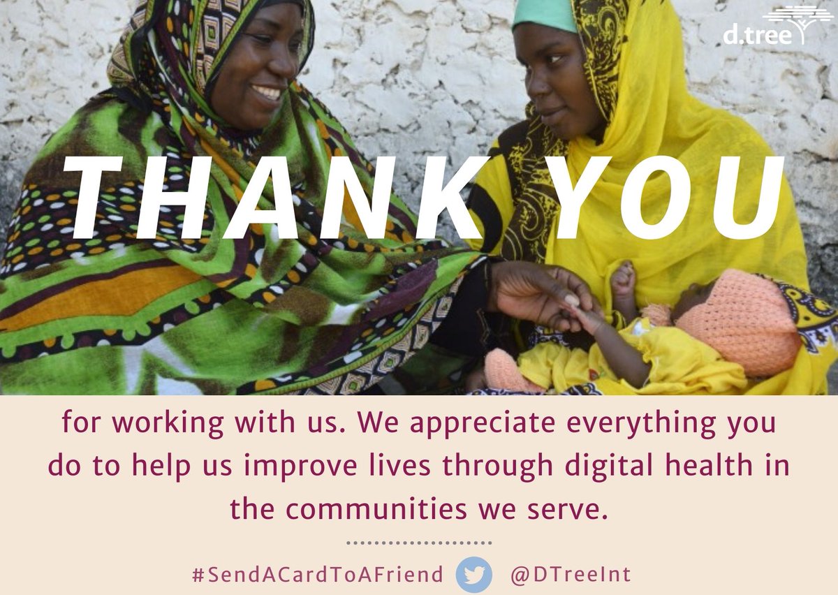 DtreeInt's tweet photo. From all of us at D-tree, happy #SendACardToAFriend day! We are grateful to work with so many driven, innovative partners as we strive for "a world in which everyone, no matter who they are or where they are from, has access to high-quality #healthcare." https://t.co/IHRs8HctTv