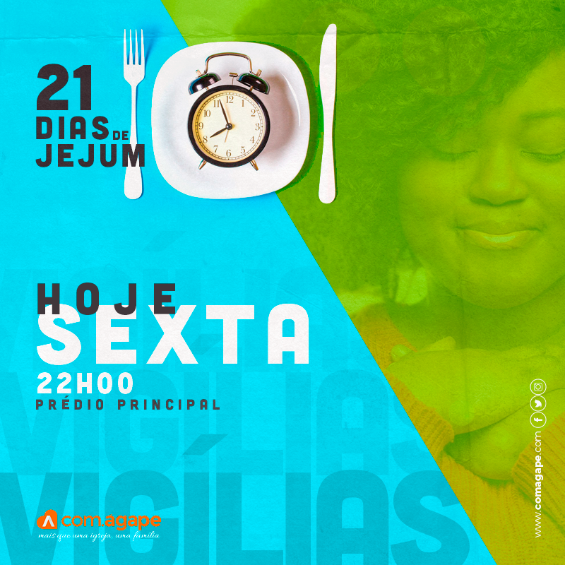 com_agape's tweet photo. Nesta sexta temos a primeira vigília dos 21 dias de Jejum, venha para um tempo de clamor, alinhamento e busca por mais de Deus juntamente com todo time de voluntários da Com.Ágape.

Sexta 07.FEV as 22 horas! https://t.co/9WUHAio8DD