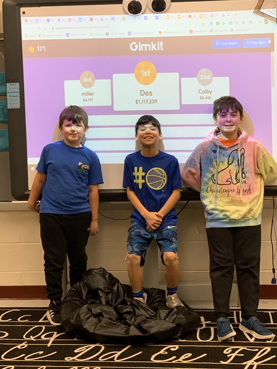 mrshollar's tweet image. Today we played around with #Gimkit!  Wow... so much fun!  Ss enjoyed having some “gaming” fun along with the quiz.  They were able to play as an individual assignment AND then as a class timed quiz.  Can you tell who figured out the strategies to gain more points?