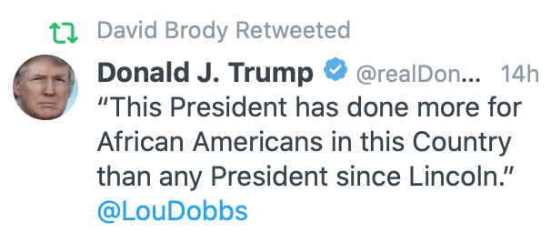 billprady's tweet photo. Historians, help me out here.  Is @LouDobbs referring to Trump signing the Civil Rights Act of 1964 or his work to pass the Voting Rights Act of 1965? https://t.co/SI0o4pHHsG