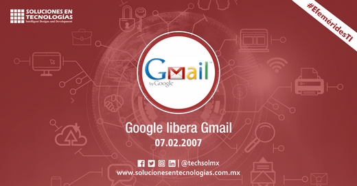 techsolmx's tweet photo. Un día como hoy (07/02/2007): Google liberaba Gmail al público en general, su servicio de correo electrónico gratuito con acceso utilizando protocolos POP3 o IMAP4. https://t.co/X03rqGL4wu
#SomosSoluciones #EfeméridesTI #Google #Gmail #POP3 #IMAP4 #CorreoElectrónico #Tecnologías https://t.co/KEO15rIofL