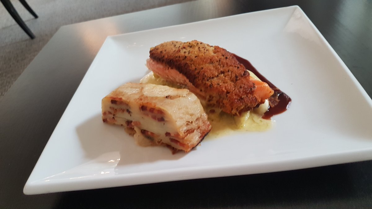 StiffordHall's tweet photo. The new restaurant menu is launching next week @StiffordHall, my personal favourite herb crusted salmon followed by baileys infused cheesecake #Yum #Food #Essex https://t.co/oqb82QRZGI