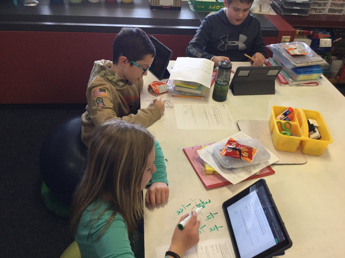 We are taking our Unit 3 Math Test today on <a href="/Edulastic/">Edulastic ➡️ Pear Assessment</a> but of course, there’s a twist! Our first question is a group work question, so the kiddos can share their thinking and ask questions if they need to. The rest will be independent. #iteachmath <a href="/BRN_Elementary/">Brown Elementary</a> @BaileyJodie