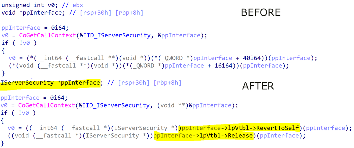 Very proud to release ComIDA! An #IDA plugin that searches all COM GUID and for Hex-Ray users, infers type with CoCreateInstance CoGetCallContext function, and QueryInterface method! #reverse #DFIR
By the way, we're hiring! ✈
github.com/airbus-cert/co…