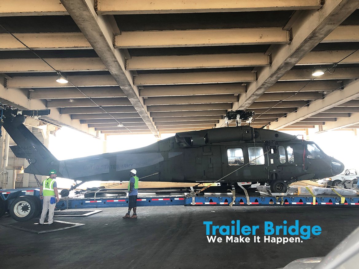 TrailerBridge's tweet photo. We heard the #aviationindustry is really taking off on land and by sea... Sit back and relax because Trailer Bridge’s #SpecializedCargo services will take you to new heights ✈️😉 #MakeItHappen #Overdimensional #Overweight https://t.co/vygVONFOXn