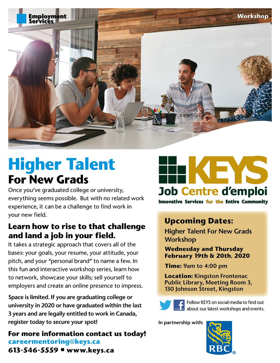 MichaelH_KEYS's tweet photo. Note the New Grad Workshop being offered by #KEYS later this month. This "landing a job" workshop is for recent college or university grads or those graduating in 2020. Also note that the workshop is being held at the #ygk Public Library. #HigherTalent Details below: https://t.co/NM9BFO9ZJR