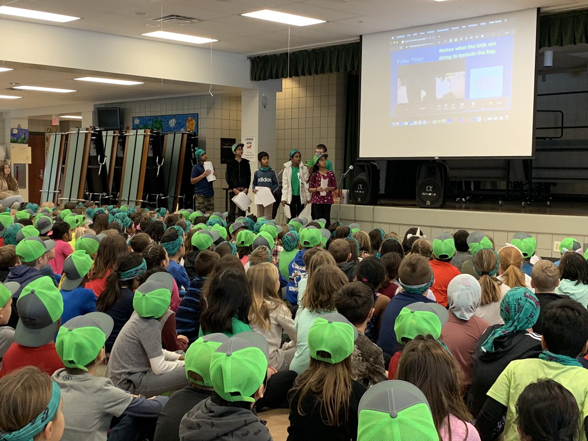 MissMaterkoski's tweet photo. Kick off assembly this morning to discuss the importance of community! Start with Hello, find a connection and create a friendship 😁 Loving our new GRE Hats and Buffs! #GRECommunity https://t.co/QMRui8Pxel