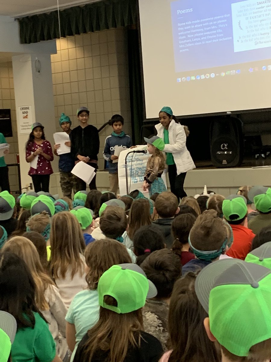 MissMaterkoski's tweet photo. Kick off assembly this morning to discuss the importance of community! Start with Hello, find a connection and create a friendship 😁 Loving our new GRE Hats and Buffs! #GRECommunity https://t.co/QMRui8Pxel