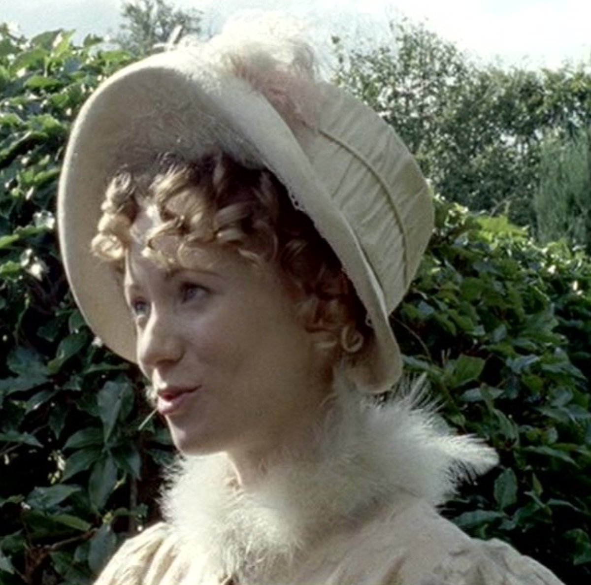 Bonnet worn in Persuasion and by  #MrsC in  #SanditonPBS.(So, she maybe the wealthiest widow in England, but wears a second hand hat )
