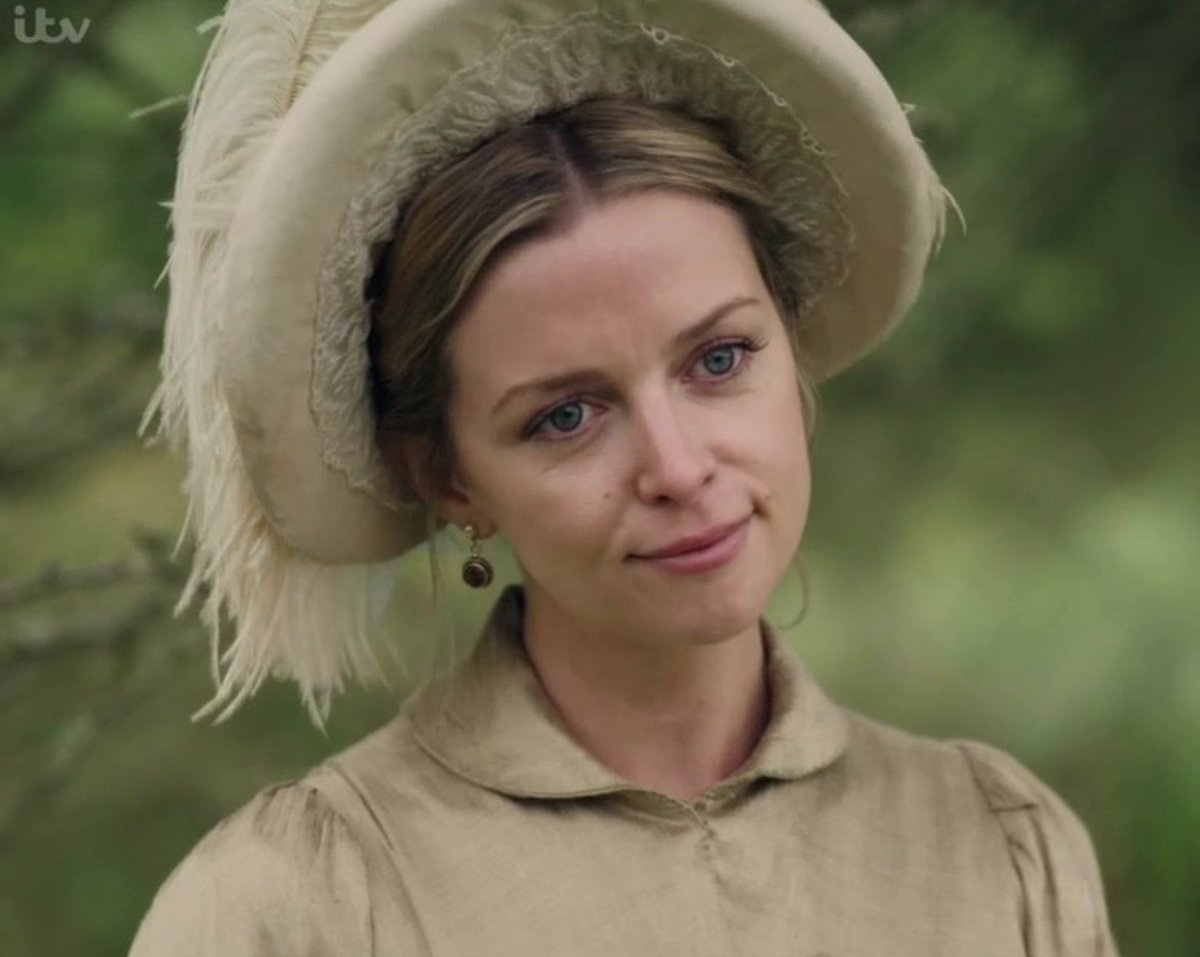 Bonnet worn in Persuasion and by  #MrsC in  #SanditonPBS.(So, she maybe the wealthiest widow in England, but wears a second hand hat )