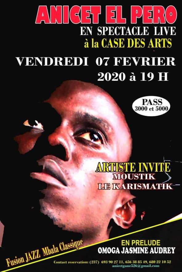 🎤 Showcase 🚩 Anicet El Pero
📅 07.02.2020
⌚ 19h00
💰 3000 Xaf, 5000 Xaf 
👉 La Case des Arts - Essos
📞 693 90 27 11
#DlaYdeOut #Yaoundé