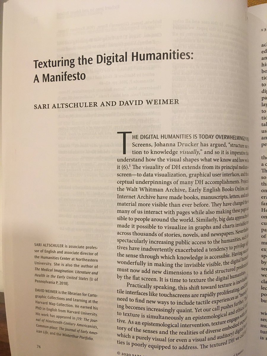 Title page of "Texturing the Digital Humanities: A Manifesto"