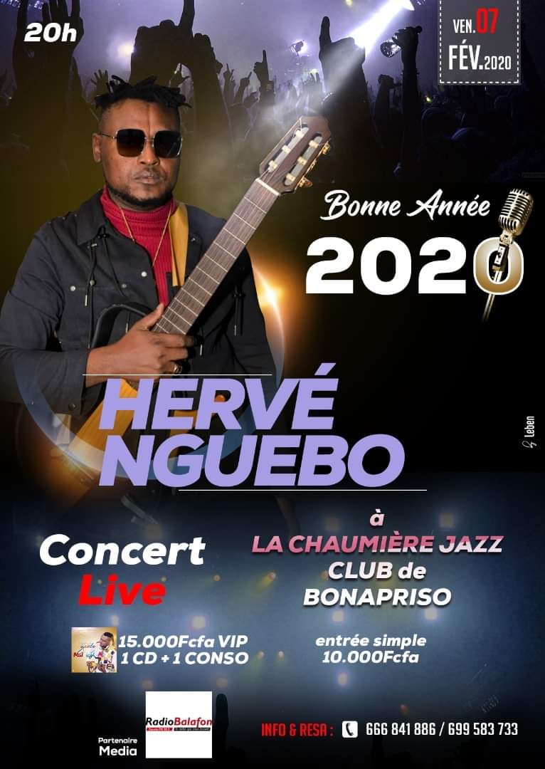🎤 Showcase 🚩 Hervé Nguebo
📅 07.02.2020
⌚ 20h00
💰 10000 Xaf, 15000 Xaf
👉 La Chaumière Jazz Club - Bonapriso
📞 666 841 886
#DlaYdeOut #Yaoundé