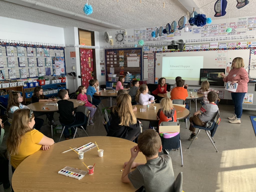 Learning about Edward Hopper today for Picture Person! Thank you Mrs. Prater! #watercolor #thisisd52 #artappreciation