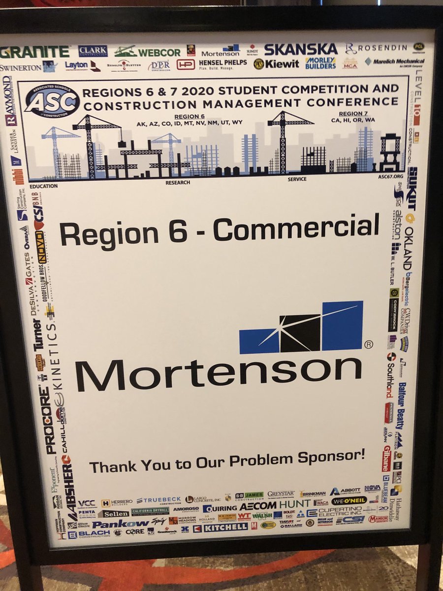 SaraLindlief's tweet photo. Excited for #ASC Reg 6 &amp; 7 presentations. ⁦@MAMortensonCo⁩ is proud to provide the Reg. 6 Commercial Problem. Good Luck everyone! See you at our Hospitality Room Friday &amp; the career fair Saturday #DigInBuildUp   #InspireWhatsPossible  #WeBeforeMe #BuildingWhatsNext https://t.co/CmmaiA5jHF
