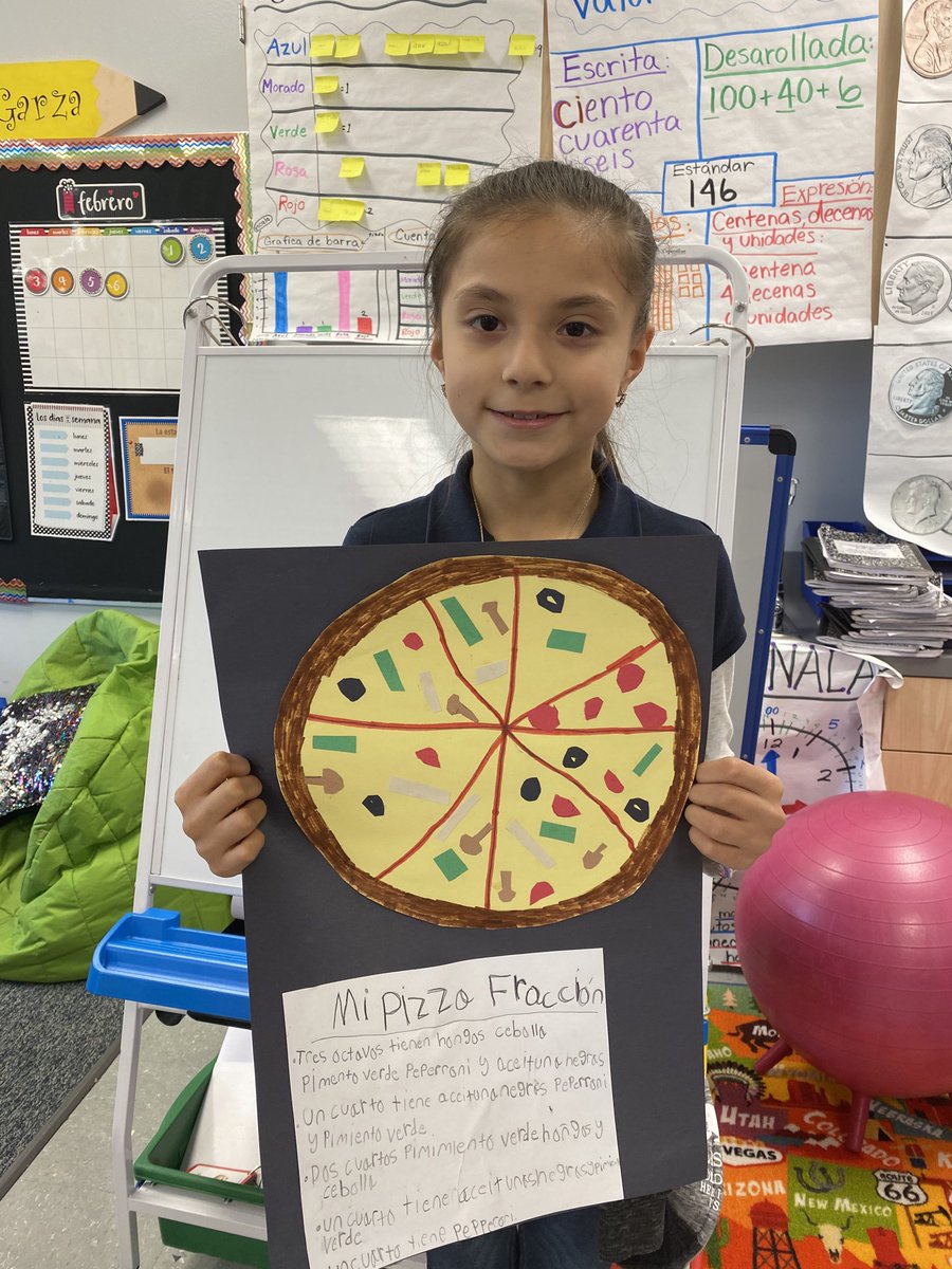 mariielagza's tweet photo. My Pizza Fraction! Students created their own pizza with different yummy ingredients and wrote fractions.🍕  #secondgraderocks ⁦@Robinson_HISD⁩ ⁦@HISDEastArea⁩ https://t.co/q0KrVqEVms