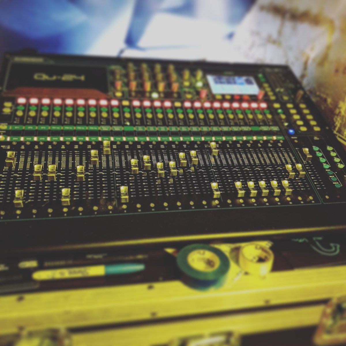 Peac3Production's tweet photo. I didn't realise how much I'd missed sound engineering.
Little snap of the old faithful #allenandheath QU32 mixer from Bassment.
#soundengineer #livemusic #localmusic #quseries #chelmsford #selfemployed https://t.co/bnxlw3I4VL