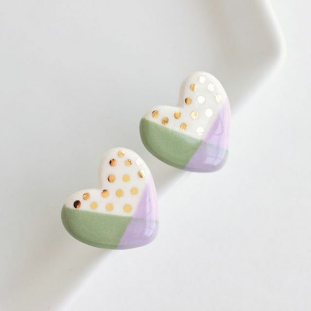 These heart studs weren’t part of the Valentine collection, but they’d still be perfect gifts for yourself or someone you love! There’s only one available in my shop! 💚💜 ift.tt/3872xjK