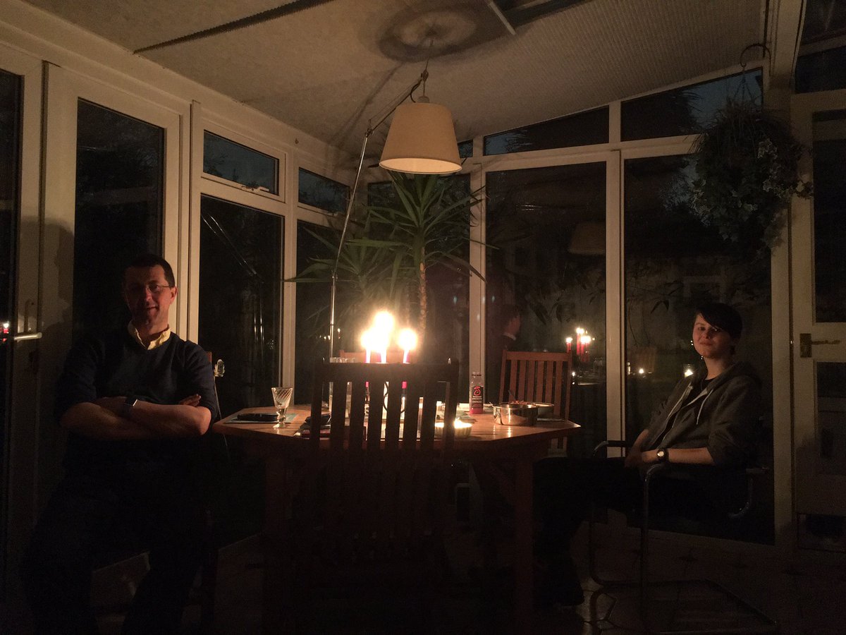TKTfirst's tweet image. The joys of dinner by candlelight... #powercut #Twickenham
