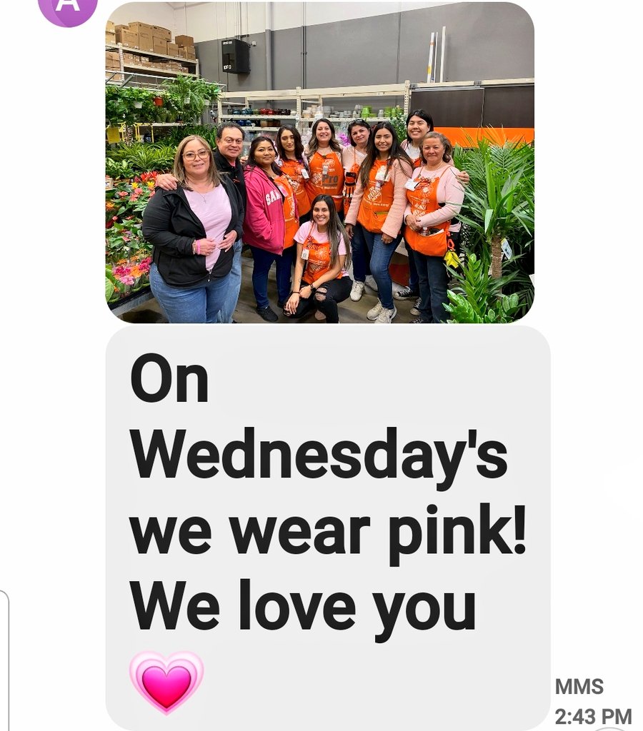 Thank you guys so much🥰🥰 I've been blessed with the best Friends/Home  Depot Family anyone could ever ask for. I Love you Guys more then you know..❤❤❤❤ Miss all of you and Thank you for being there for me and for your prayers. Hugs in kisses