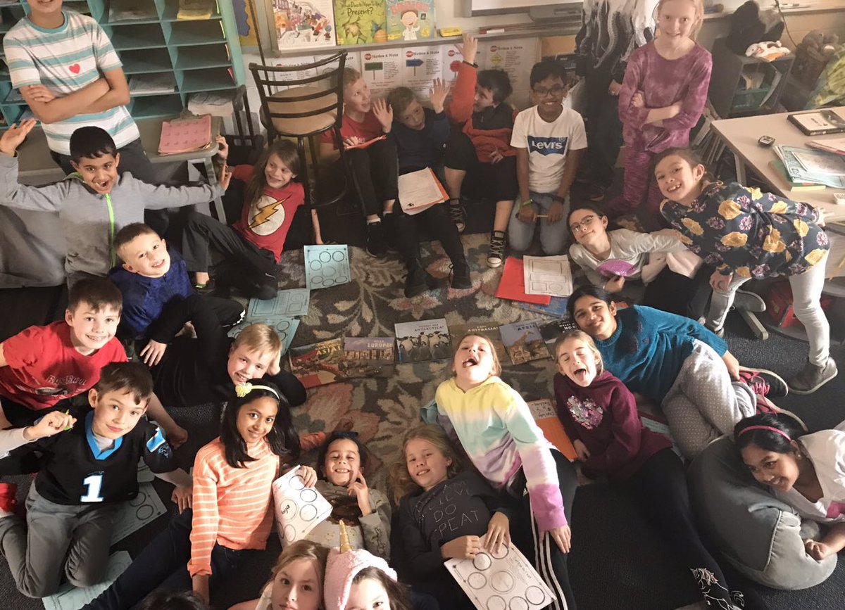 These #dolsenthinkers learning all about the world during “picture book, book clubs!” Thanks <a href="/PtoDolsen/">Dolsen PTO</a> for the fabulous Maps of the World book to support our conversation! 🌎