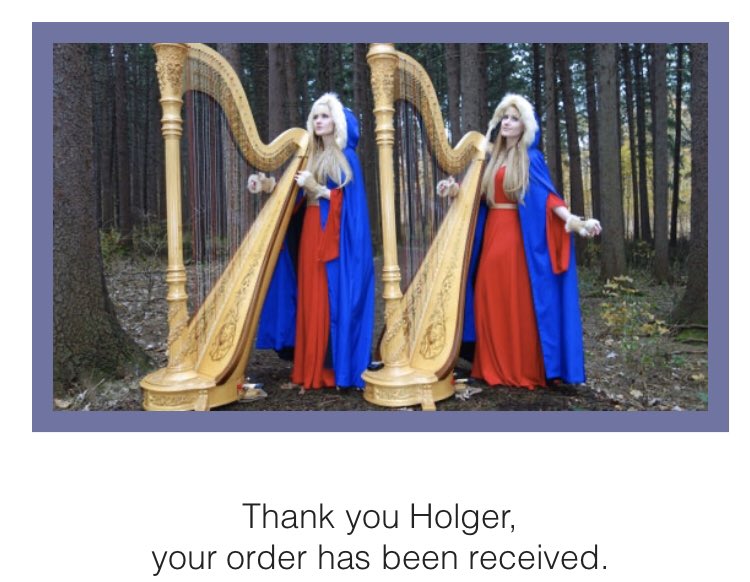 holgiwankenobi's tweet photo. @CamilleKennerly OMG, I just did. ☺️ Even though I had just purchased your #HarpAttack series from CD Baby, this offer was too good to pass up. 🤩 Good ladies, do you think you could fulfill my request to sign your collection to my name? 🙏🏼❤️ https://t.co/irN1JrlDZc