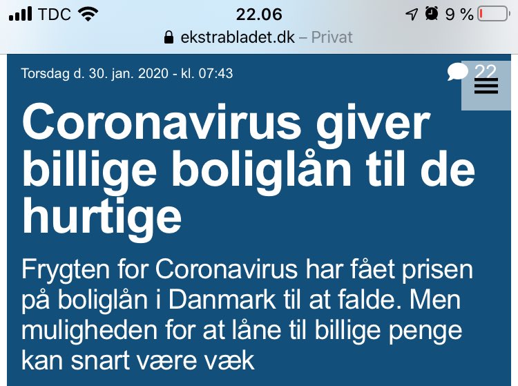 Pandemi = billige boliglån og OL håb #dkmedier #ekstrabladet #coronavirus
