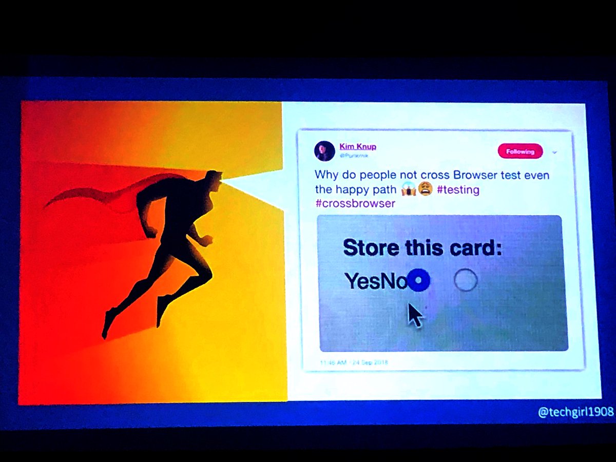 sarah_edo's tweet image. “Now that I work in visual testing, I see failures EVERYWHERE... how many of you would give this form your credit card? 

No hands are raised” 😂

The one and only @techgirl1908 teaching us all with humor and tough love! ♥️ #jsconfhi