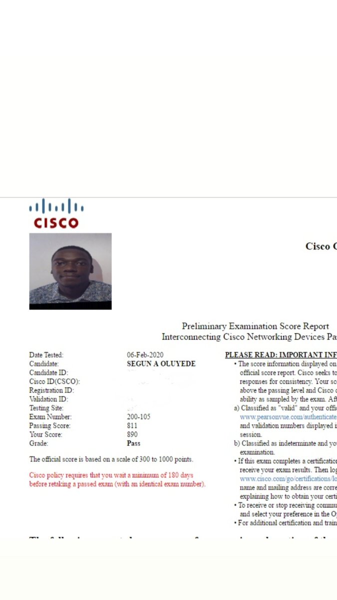 oluyedejun1's tweet photo. After 5 months of hard study for icnd1 and icnd2, I arrived😎, Special thanks to #cbtnuggets @CioaraJeremy @Wendellodom's book @davidbombal #JeremyIT labs #Alphaprep #facebookcommunity @CiscoLearning for all lectures on #icnd2. Now #CCNA certified 😊. Unto the next! https://t.co/GMU6BITB80