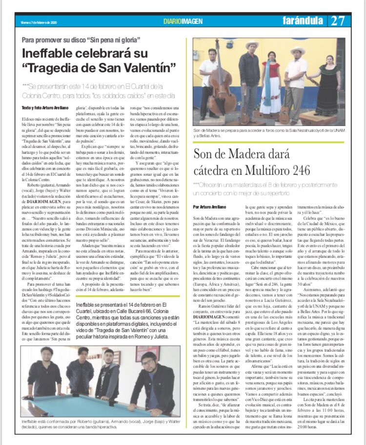 El día de hoy ya pueden encontrar en puestos de periódicos la entrevista que nos hicieron nuestros amigos de <a href="/DiarioImagen/">Diario Imagen</a>. 😎
¡Corran por él!