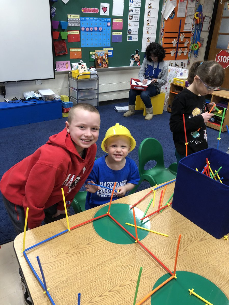 missavallone's tweet photo. We had so much fun building houses to see if “the big bad wolf” could blow them down! Thank you to our 3rd grade helpers! @sarablarr https://t.co/154EFMH3pB