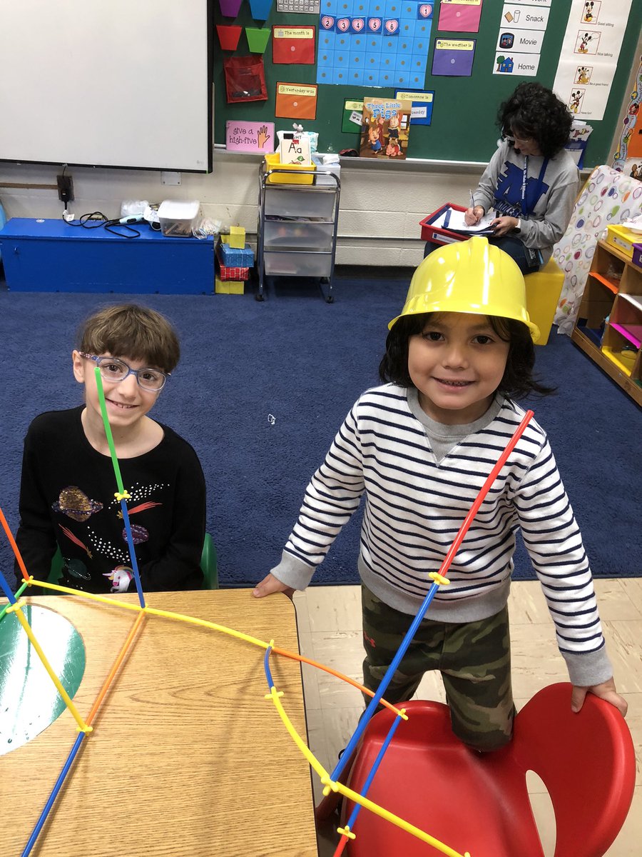 missavallone's tweet photo. We had so much fun building houses to see if “the big bad wolf” could blow them down! Thank you to our 3rd grade helpers! @sarablarr https://t.co/154EFMH3pB