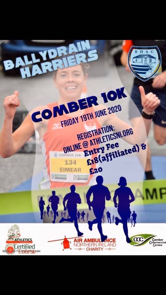 Entries for Comber 10k are now open! Visit the Athletics NI website to enter! This race will be held on 19th June @ 7:30pm!