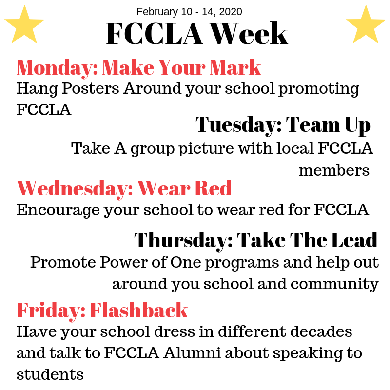 TexasFCCLA's tweet photo. Are you ready for FCCLA week next week? https://t.co/Rcnz0dYBrM