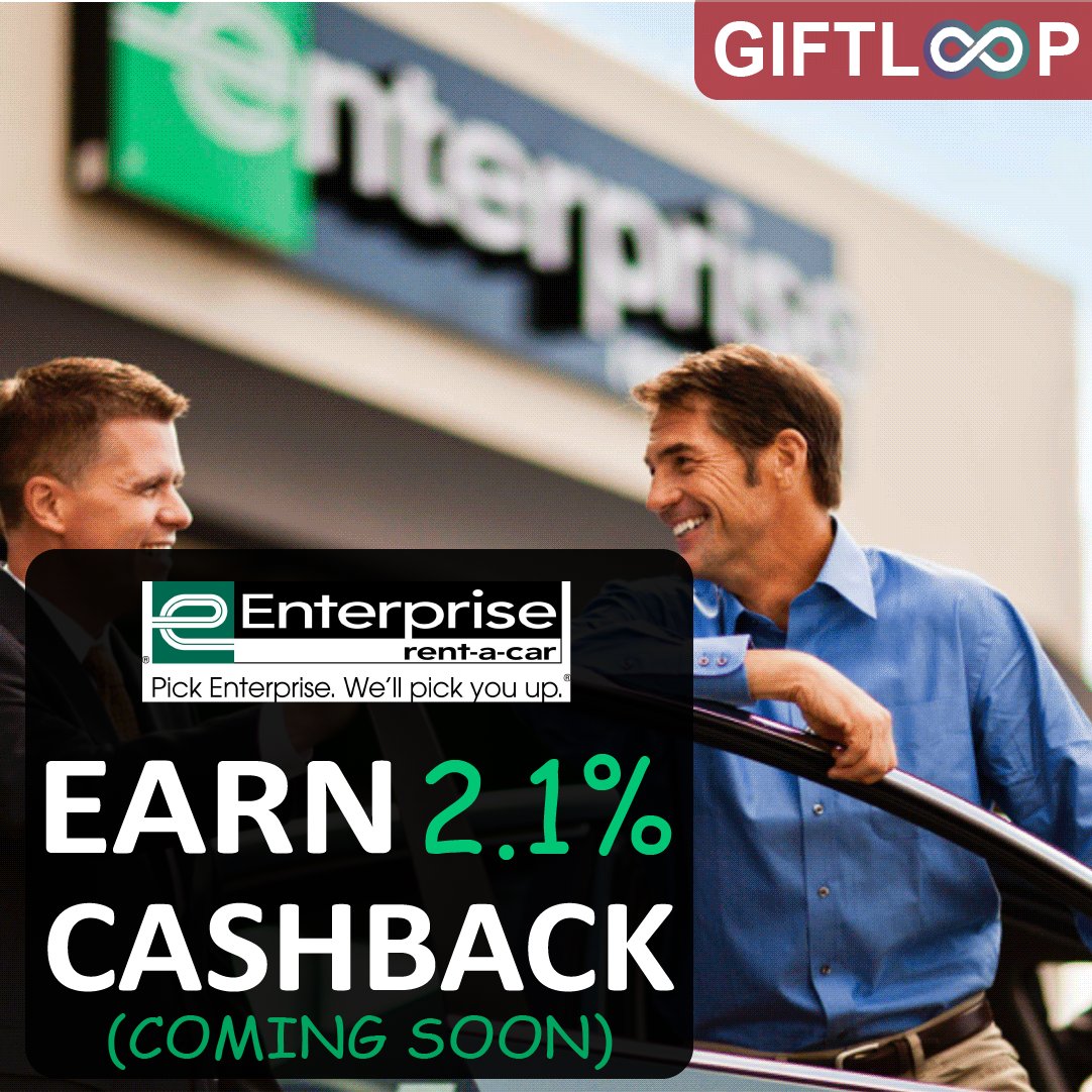 giftloop's tweet photo. Get ready to earn 2.1 % #Cashback on @Enterprise: The World's Leading Car Rental Company! 😍 Play now with #Giftloop! Fast and easy outcomes! 🎉🥳
#gamingapp #earningrewards #rewards #winrewards #comingsoon #enterprise #getpaidforyourthoughts https://t.co/O2TqWTYCM1