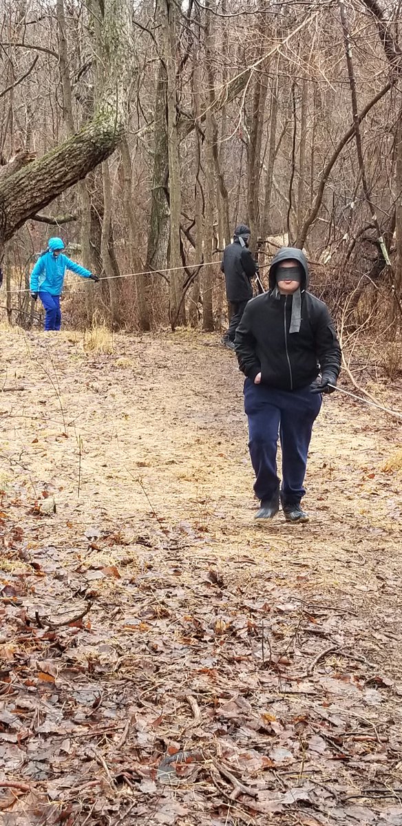 Group E using their sense of touch to get through the blindfolded sensory hike 🙈 #campbernie2020 <a href="/Warrior_News/">Markham Place School</a>
