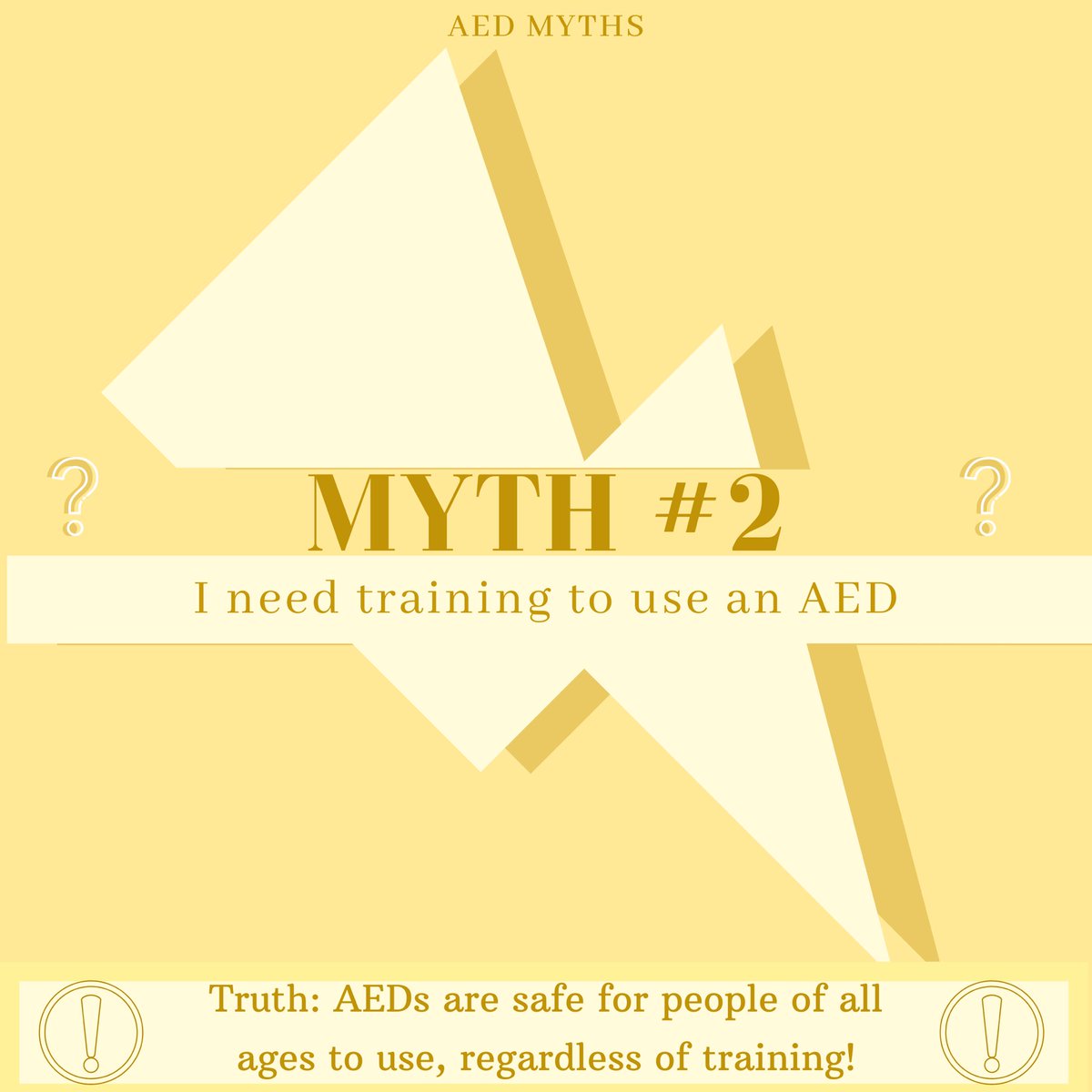 🚨AED Myths!🚨
Myth #2: I need training to use an AED
Truth: AEDs are safe for all to use, regardless of training. They have prompts that tell you exact steps. If you want to get trained to feel more comfortable, sign up for one of our CPR/AED classes at scarfnow.org/upcomingevents!