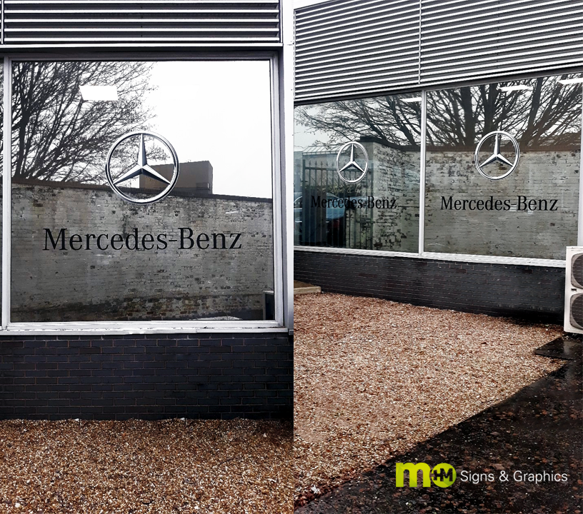 MMSignsGraphics's tweet image. Mercedes-Benz of Stoke have recently had this new unique tint branding with their logo on to the dealership windows – giving them total privacy from the outside in, also helping to keep out the glare of light but not darkening the room. 🙂

#WindowTint #Mercedes @LookersMercedes