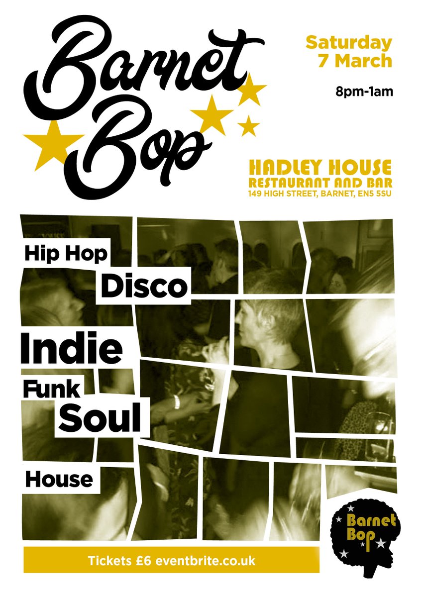 Make a note in your diary folks, it's the #Barnet Bop on 7TH MARCH!

#HipHop, #Indie, #Soul, #RnB, #Dance all night long.