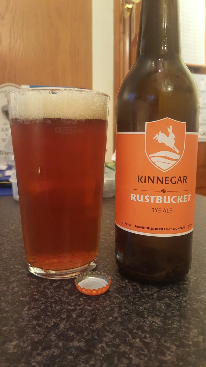 craig1scotty's tweet photo. A few of these ice cold @KinnegarBrewing #RyeAle 5.1% to enjoy this Friday cheers #craftbeer drinkers this beer is 👌 https://t.co/zAyrBLQS7L