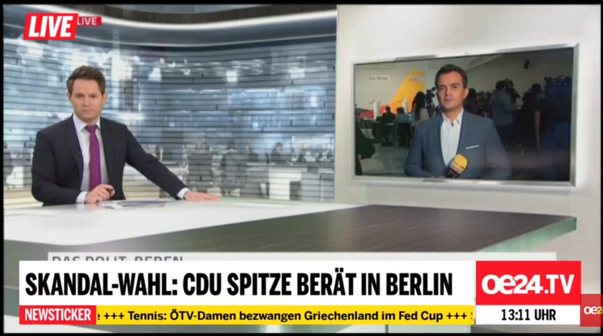 Liebe @Oe24at Kollegen - sind Euch die Reporter und Moderatoren ausgegangen, oder warum klaut Ihr <a href="/CWittich/">Christopher Wittich</a> und <a href="/Marcel_Wagner/">Marcel Wagner</a> mitsamt dem <a href="/ntvde/">ntv Nachrichten</a> Studio - und legt so subtil Euer Logo über unseres? #oje24