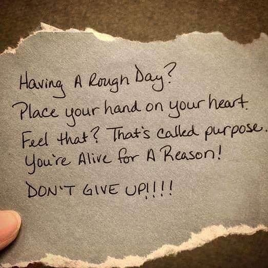 AdvancedPathway's tweet photo. When you're having a rough day... Place your hand on your heart. Feel it beating. That's called purpose! You're alive for a reason. Never give up. There is hope & help.
#Spoonies #CRPS #RSD #Motivation #AdvancedPathways #HCTbyTraciPatterson #Fibromyalgia #AMPS #PTSD #Trauma https://t.co/GngksjXlFA