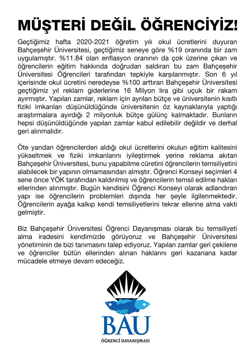 Açıklama | Müşteri Değiliz Öğrenciyiz!
#ParaMarkasıBAU