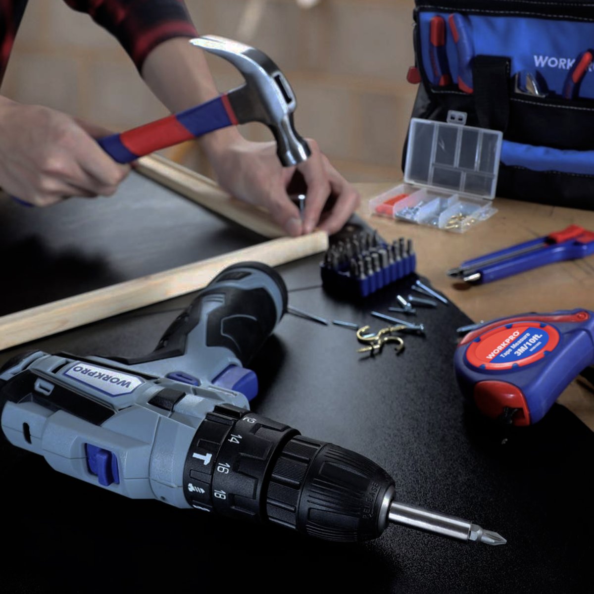 workpro_tools's tweet photo. Watch our NEW YouTube video featuring our 177PC Home Tool Kit w/ 12V Rechargeable Cordless Drill! 🏠🧰Everything you need for DIY home repairs. 
📺https://t.co/2ILF61C6AI  
⠀⠀⠀⠀⠀⠀⠀⠀⠀
#workprotools #greatstartools #toolessentials #toolset #DIY #homeprojects #fixitfriday https://t.co/SSlHXBntV7