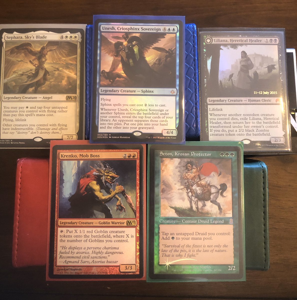 WhoseTurn_EDH's tweet photo. Andrews line up of commanders #MFPhoenix #MFPHX https://t.co/neb2zoQAlM