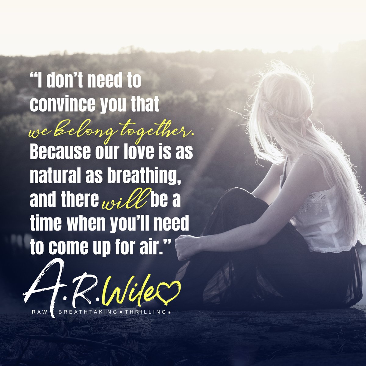 arwile_author's tweet image. &quot;I don’t need to convince you that we belong together. Because our love is as natural as breathing, and there will be a time when you’ll need to come up for air.”
TBR on Goodreads: bit.ly/adddevoted
#WIP #comingsoon #excerpt #quote #workinprogress #romance #readingcommunity